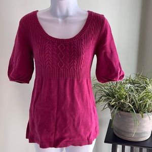 Sweater Scoop Neck gathered sleeves